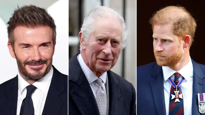 Prince Charles meets with David Beckham after turning down time with his son, Prince Harry.